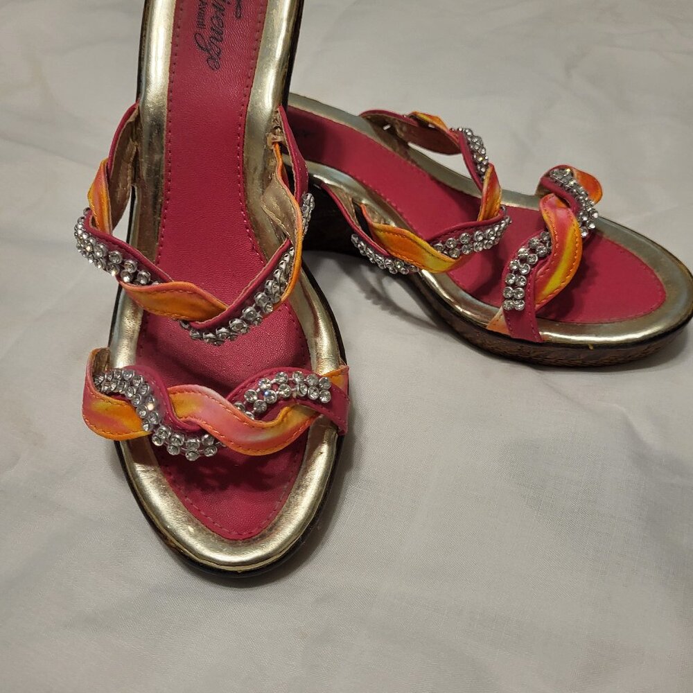 Multi color dress up sandals